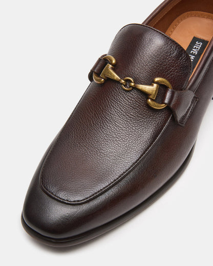 Steve Madden JAYSHAN Brown Leather Men's Dress Loafer