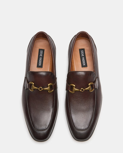 Steve Madden JAYSHAN Brown Leather Men's Dress Loafer
