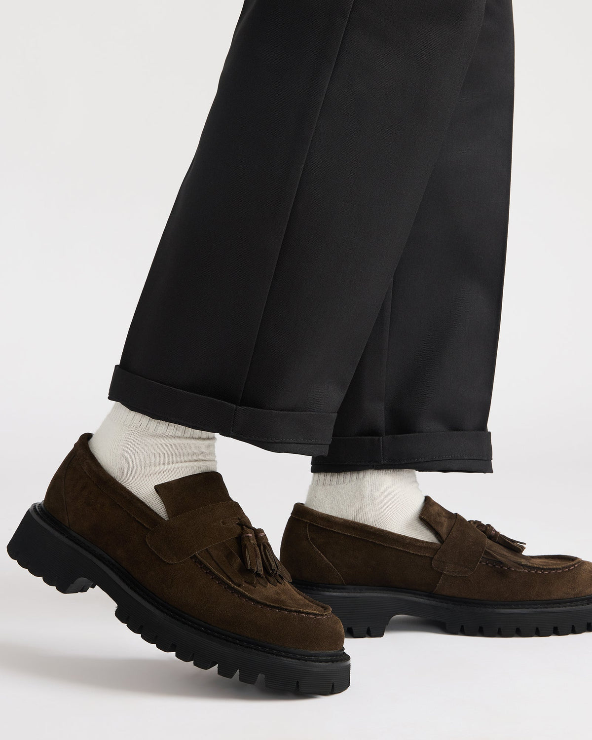Steve Madden ZEV Brown Suede Lug Sole Dress Men's Loafer
