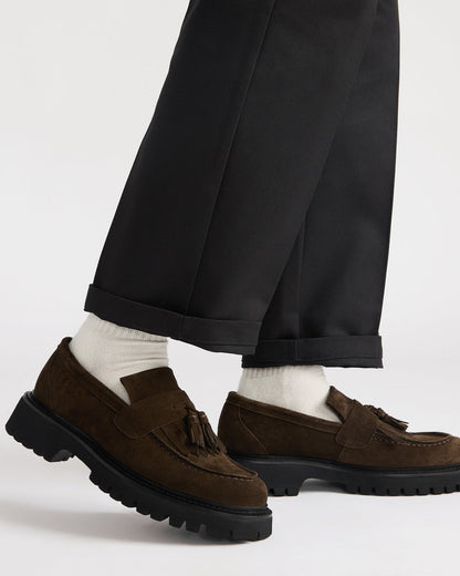 Steve Madden ZEV Brown Suede Lug Sole Dress Men's Loafer