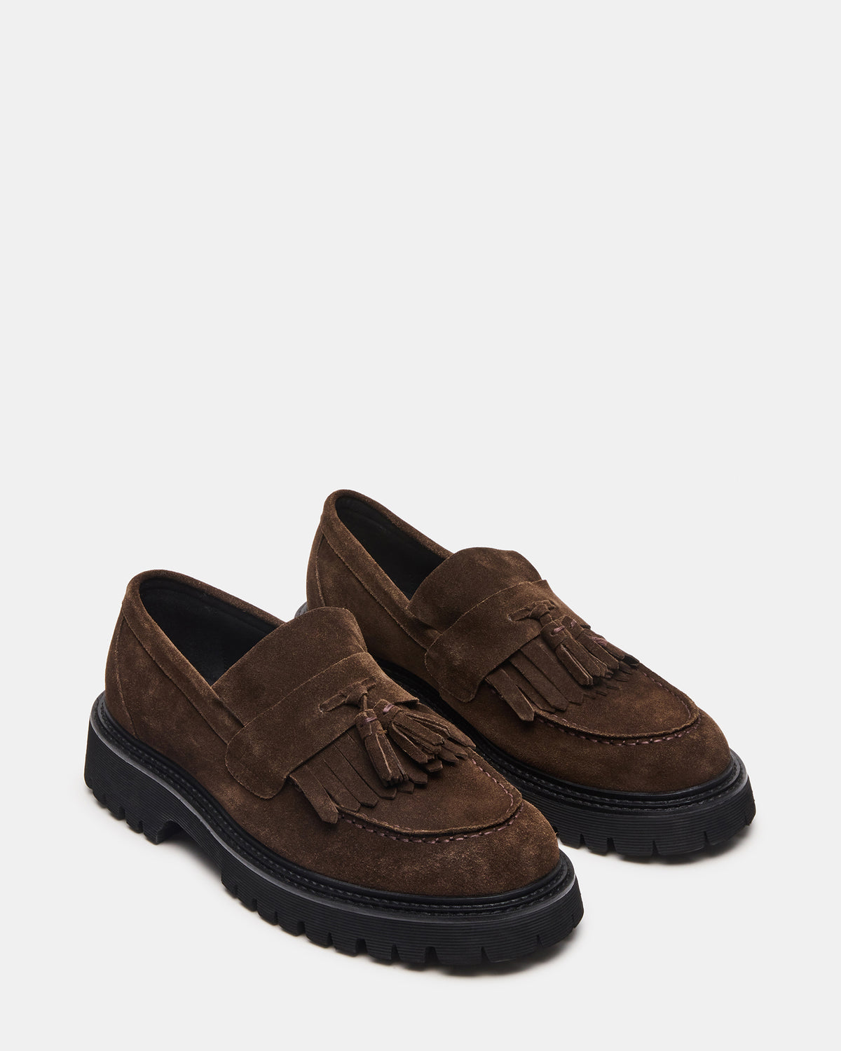 Steve Madden ZEV Brown Suede Lug Sole Dress Men's Loafer