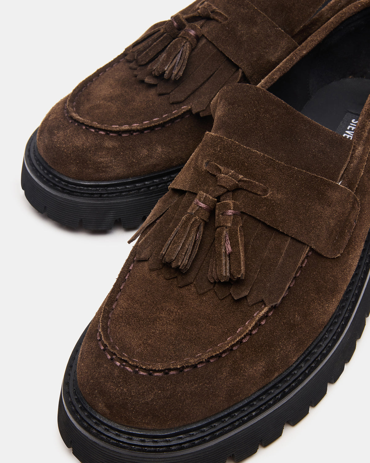 Steve Madden ZEV Brown Suede Lug Sole Dress Men's Loafer