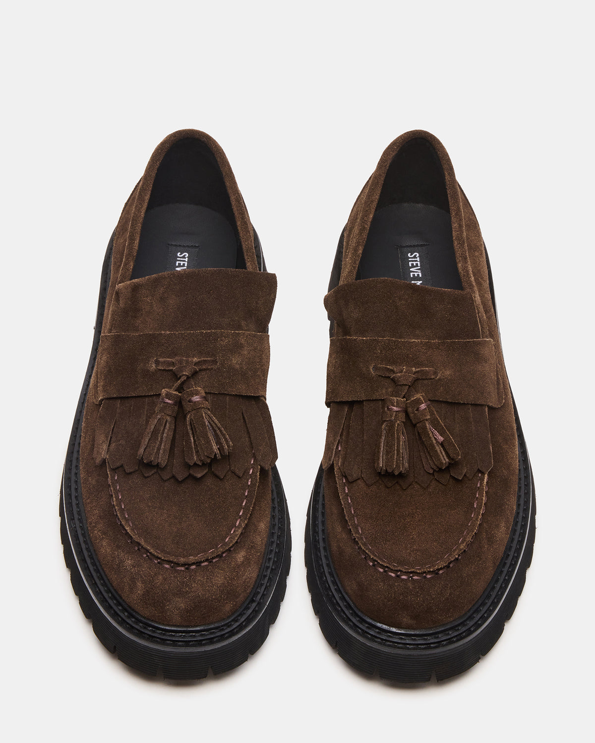 Steve Madden ZEV Brown Suede Lug Sole Dress Men's Loafer