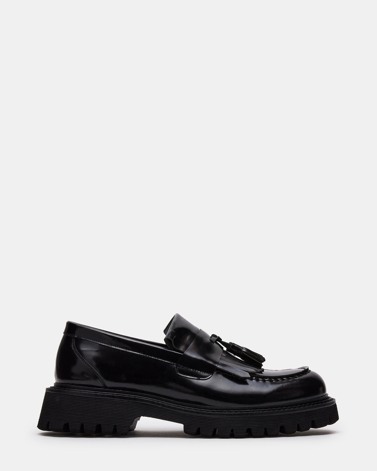 Steve Madden ZEV Black Box Lug Sole Dress Men's Loafer