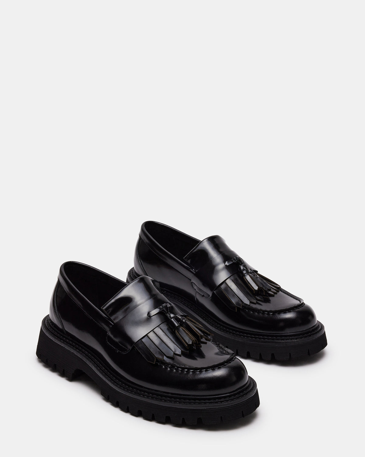 Steve Madden ZEV Black Box Lug Sole Dress Men's Loafer