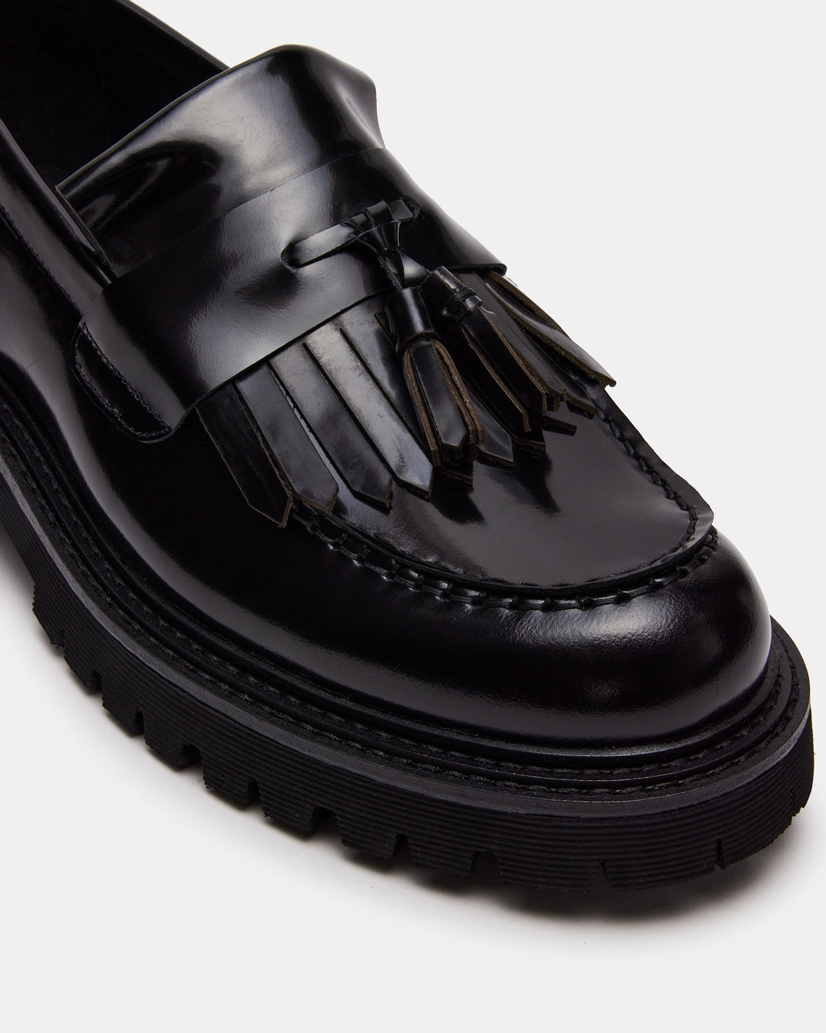 Steve Madden ZEV Black Box Lug Sole Dress Men's Loafer