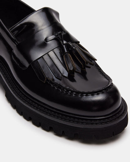 Steve Madden ZEV Black Box Lug Sole Dress Men's Loafer