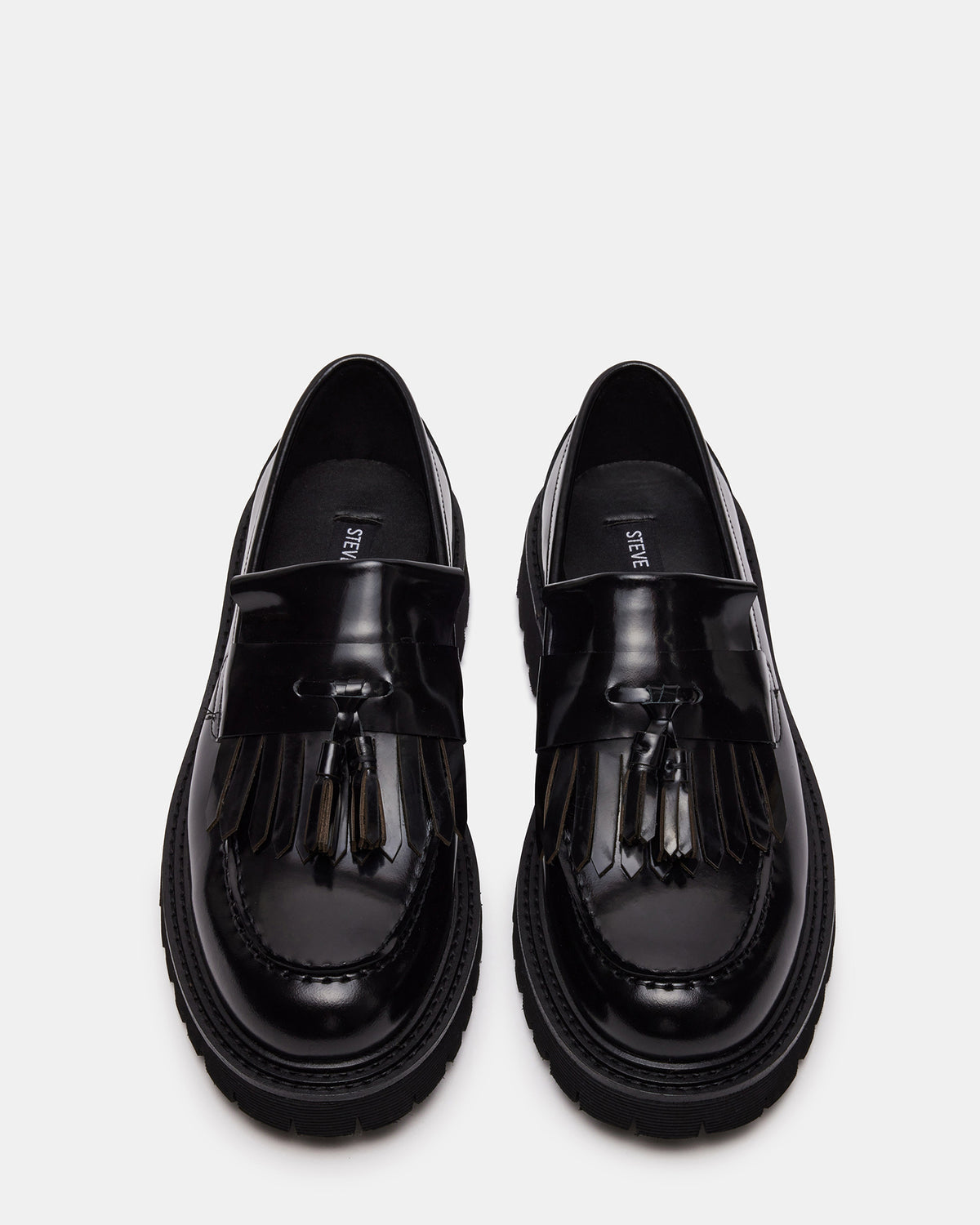 Steve Madden ZEV Black Box Lug Sole Dress Men's Loafer
