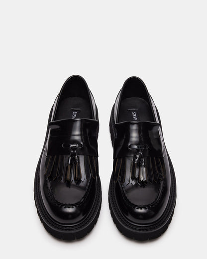 Steve Madden ZEV Black Box Lug Sole Dress Men's Loafer