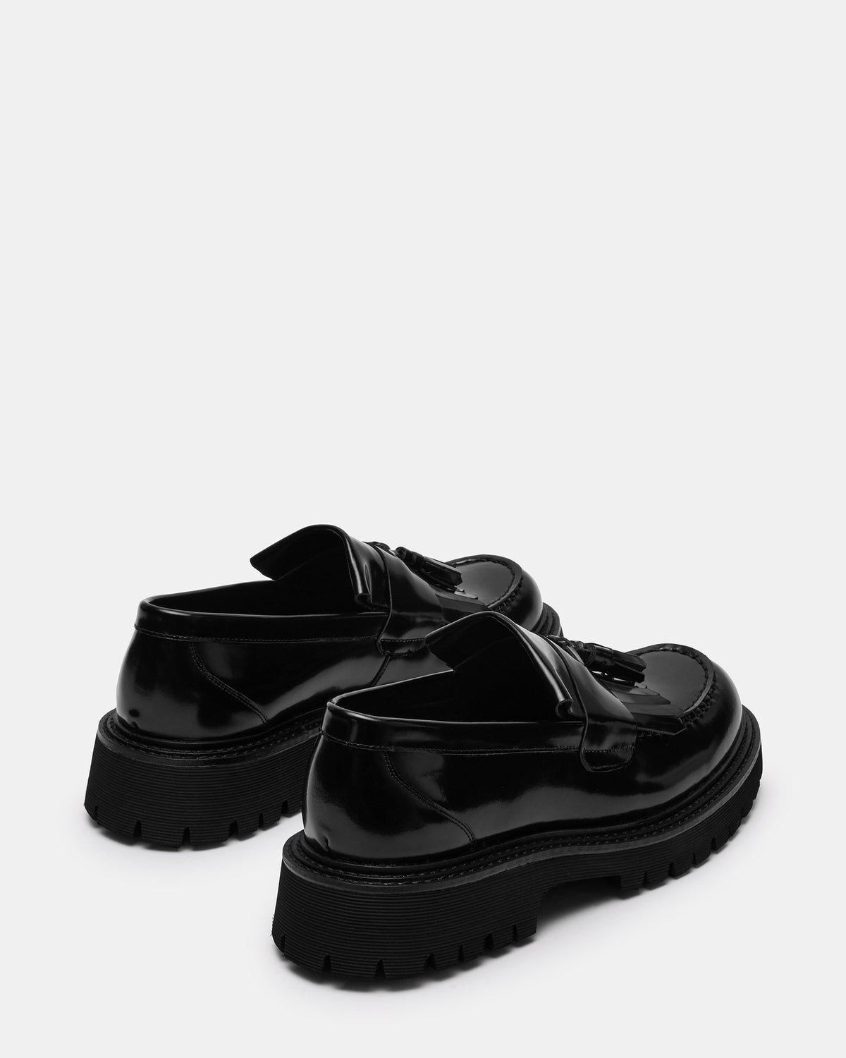 Steve Madden ZEV Black Box Lug Sole Dress Men's Loafer