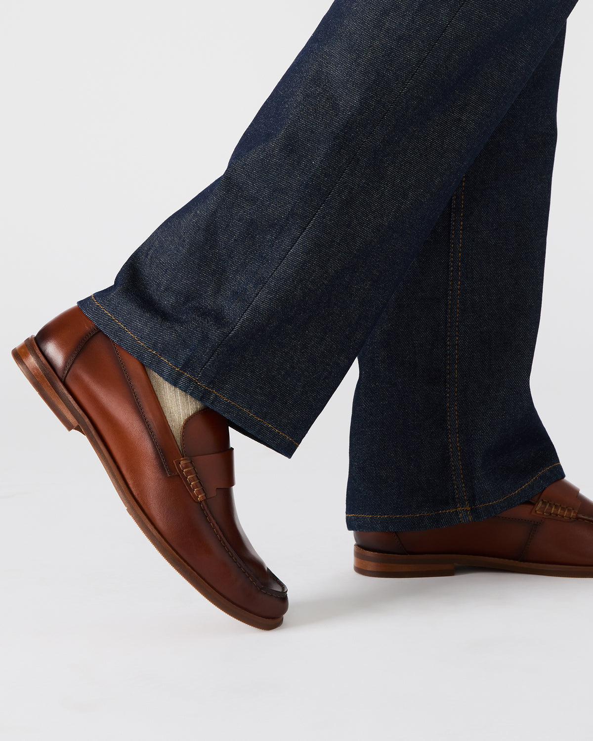 Steve Madden COLVER Cognac Leather Men's Slip-On Loafer