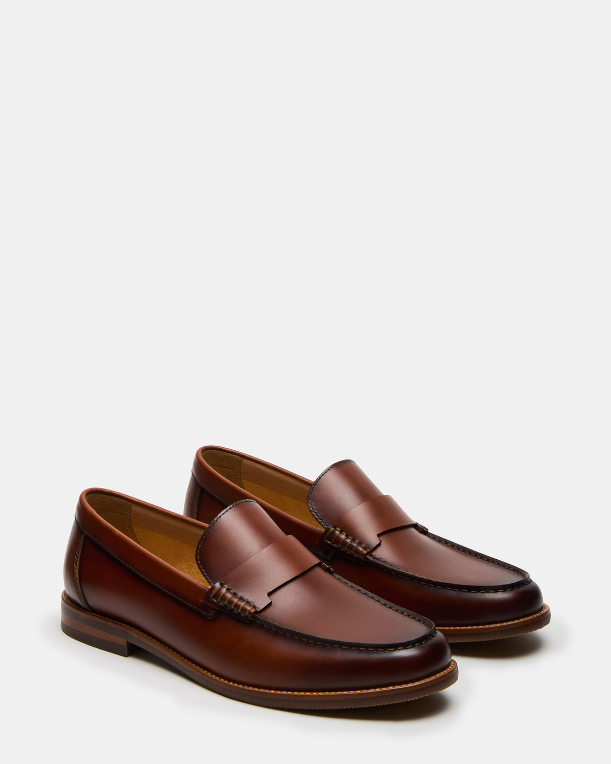 Steve Madden COLVER Cognac Leather Men's Slip-On Loafer