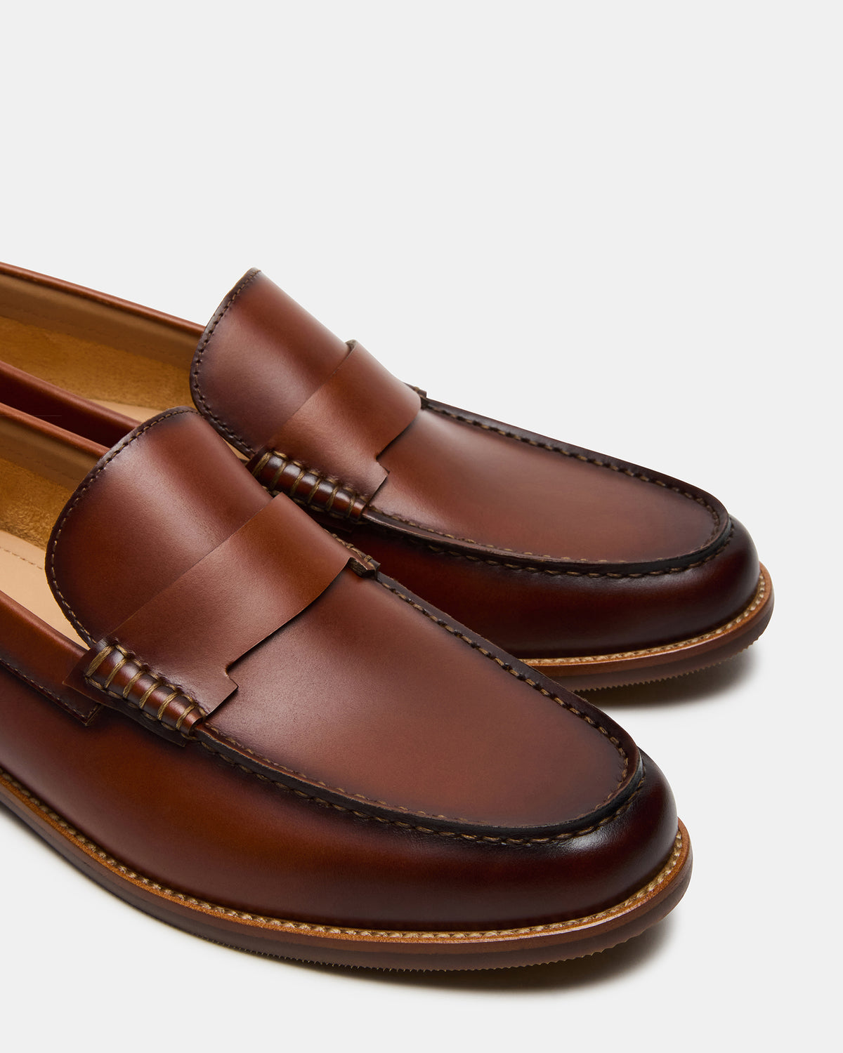 Steve Madden COLVER Cognac Leather Men's Slip-On Loafer
