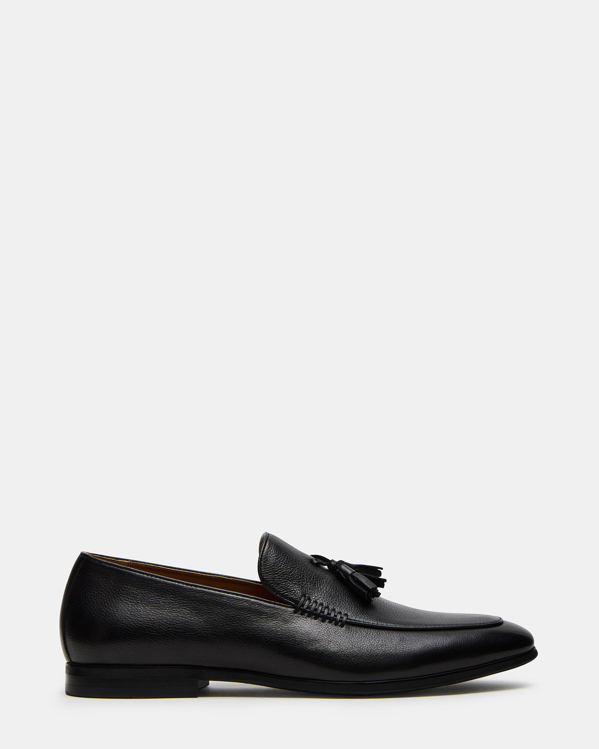 Steve Madden ONDRE Black Leather Tassel Slip-On Men's Loafer
