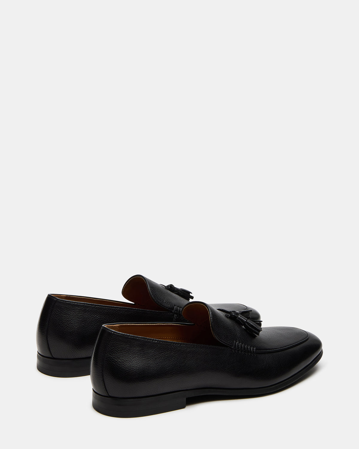 Steve Madden ONDRE Black Leather Tassel Slip-On Men's Loafer