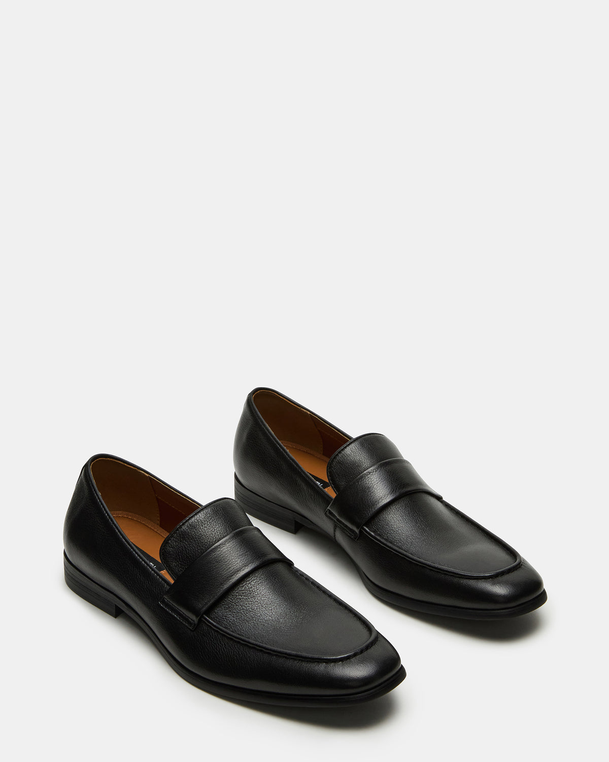 Steve Madden BISCUIT Black Leather Slip-On Men's Dress Loafer