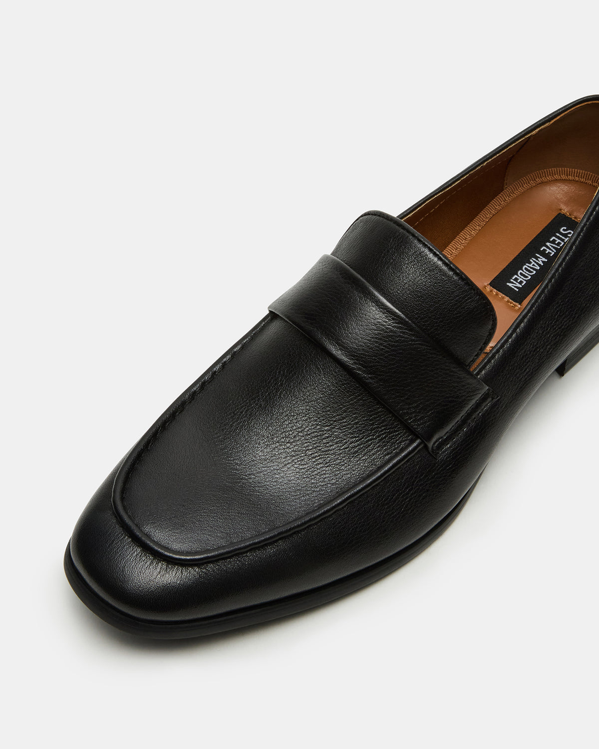 Steve Madden BISCUIT Black Leather Slip-On Men's Dress Loafer