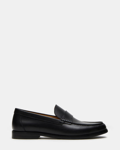 Steve Madden COLVER Black Leather Men's Slip-On Loafer