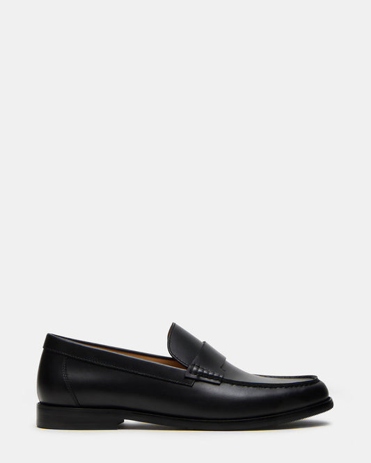 Steve Madden COLVER Black Leather Men's Slip-On Loafer