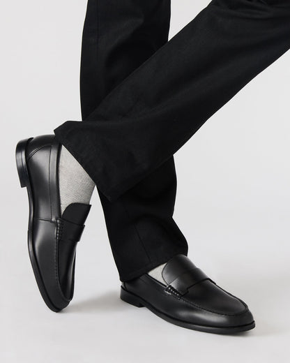 Steve Madden COLVER Black Leather Men's Slip-On Loafer