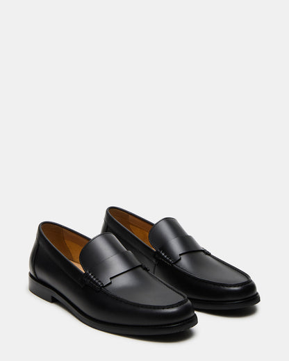 Steve Madden COLVER Black Leather Men's Slip-On Loafer