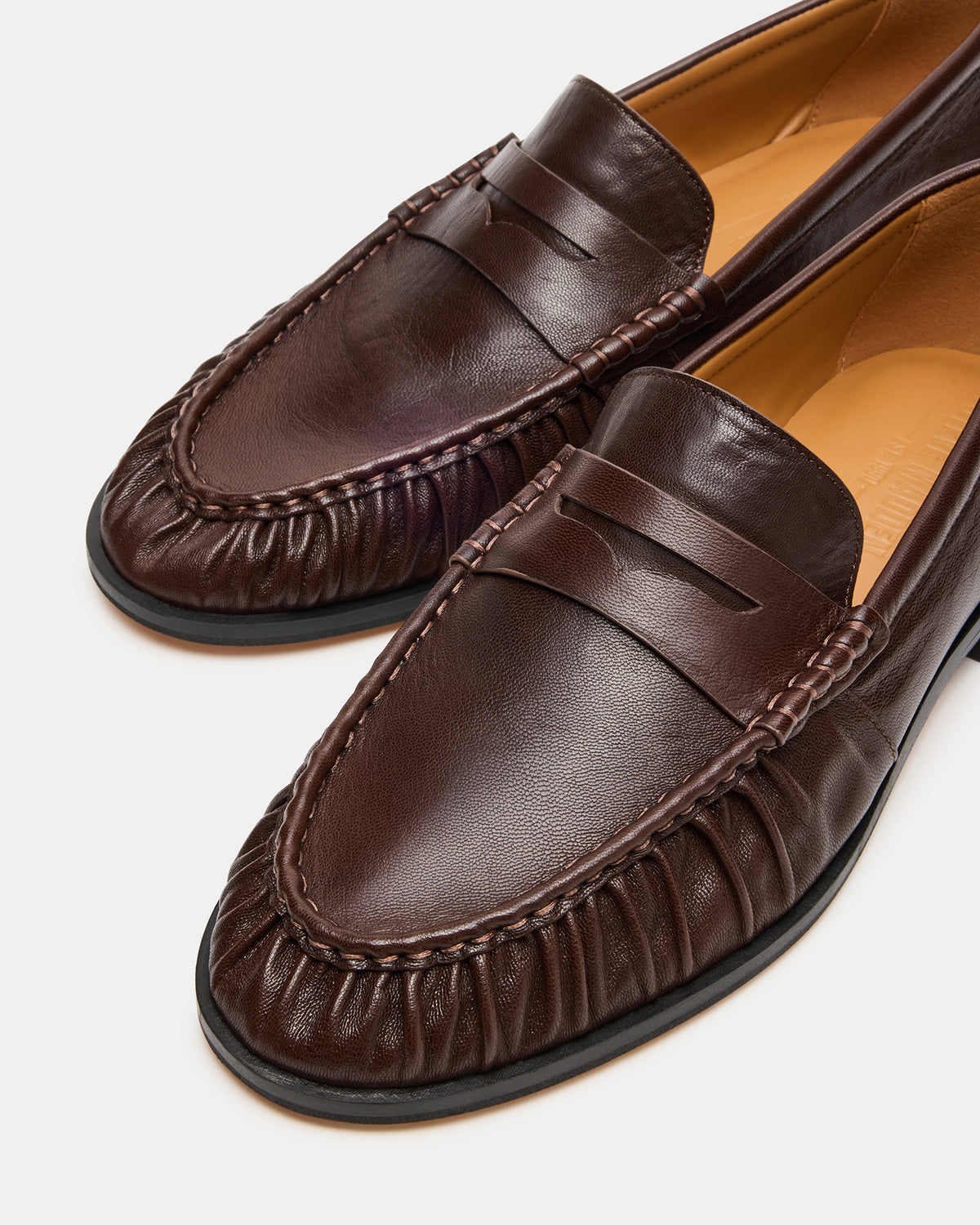 Steve Madden QUINCEY Brown Leather Slip-On Men's Loafer