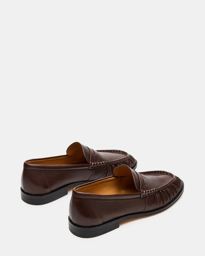 Steve Madden QUINCEY Brown Leather Slip-On Men's Loafer