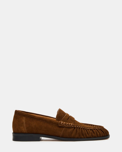 Steve Madden QUINCEY Chestnut Suede Slip-On Men's Loafer