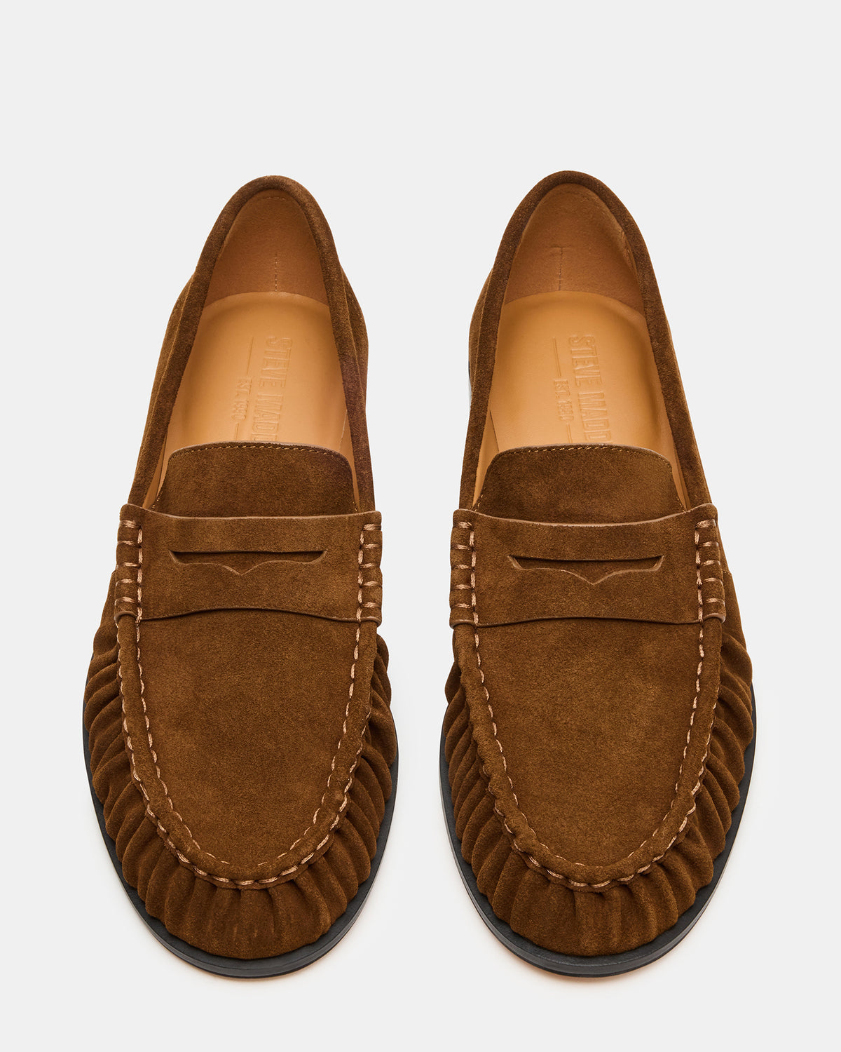 Steve Madden QUINCEY Chestnut Suede Slip-On Men's Loafer