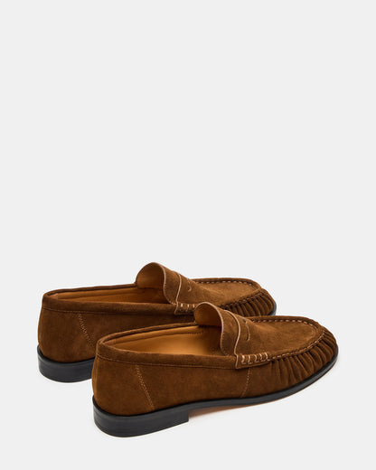 Steve Madden QUINCEY Chestnut Suede Slip-On Men's Loafer