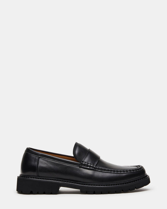 Steve Madden BRODIE Black Slip-On Lug Men's Loafer