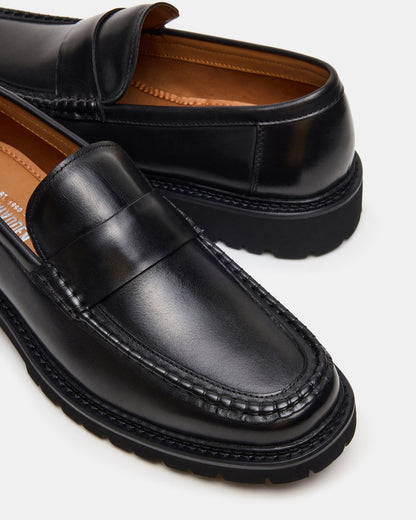 Steve Madden BRODIE Black Slip-On Lug Men's Loafer