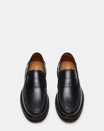 Steve Madden BRODIE Black Slip-On Lug Men's Loafer