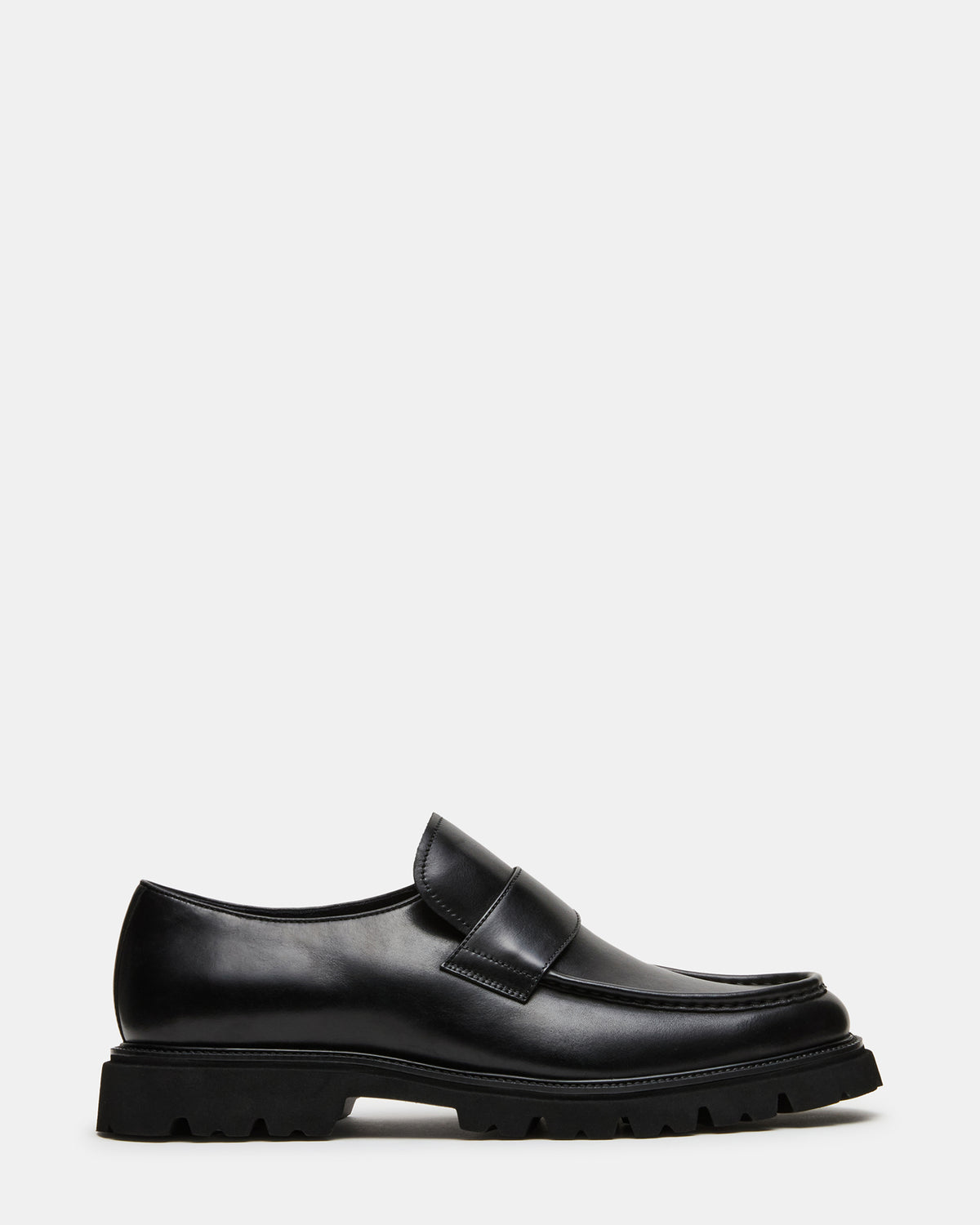 Steve Madden RADKIN Black Leather Slip-On Dress Men's Loafer