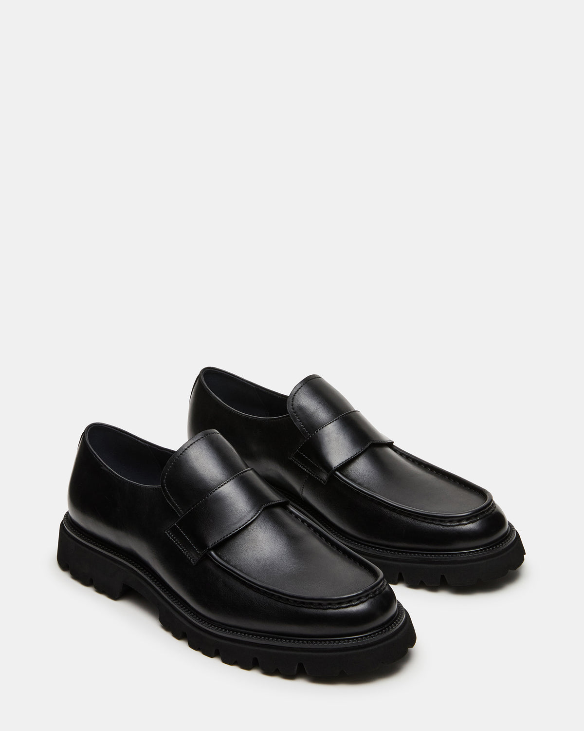 Steve Madden RADKIN Black Leather Slip-On Dress Men's Loafer