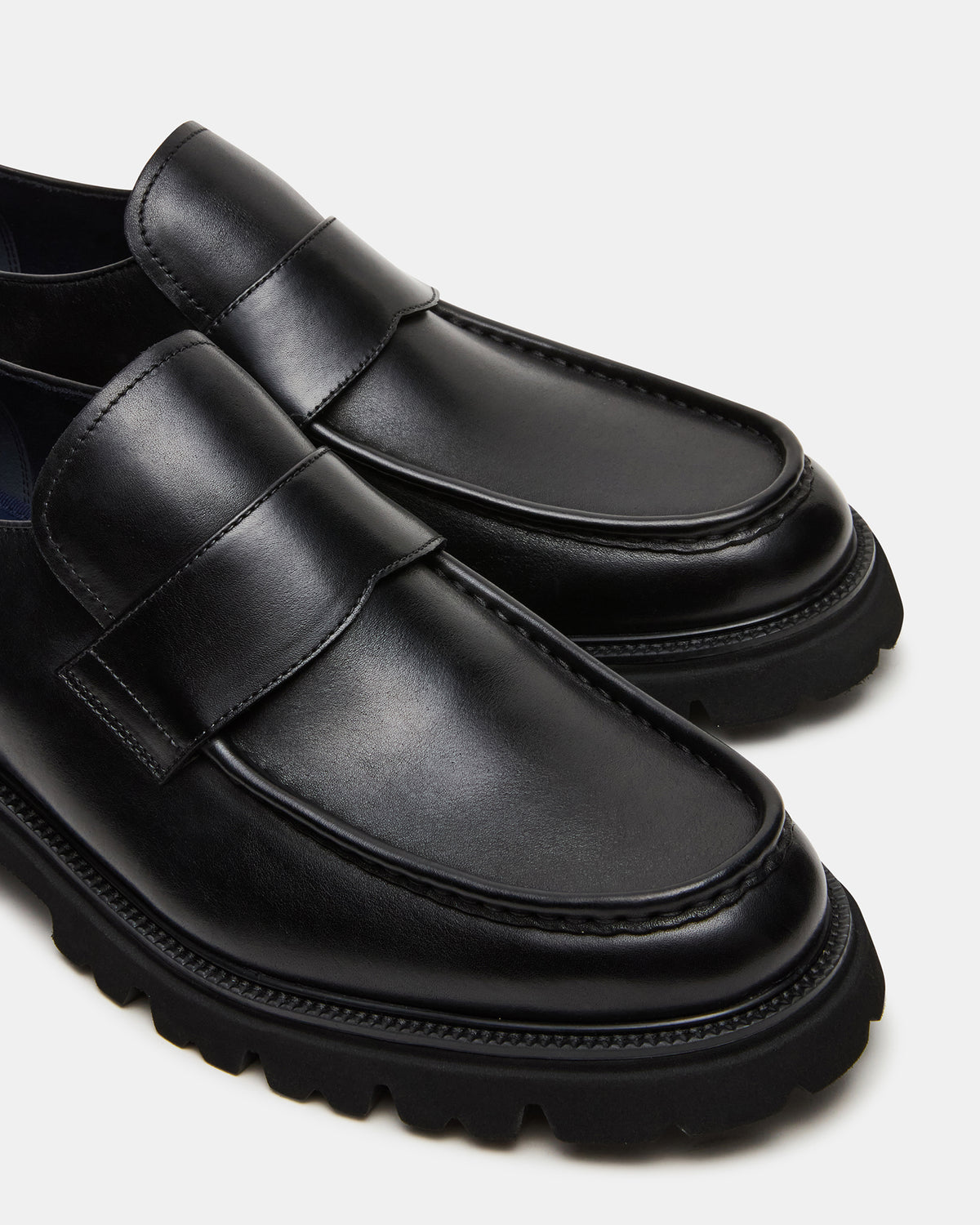 Steve Madden RADKIN Black Leather Slip-On Dress Men's Loafer