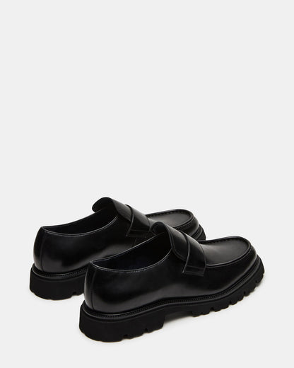 Steve Madden RADKIN Black Leather Slip-On Dress Men's Loafer