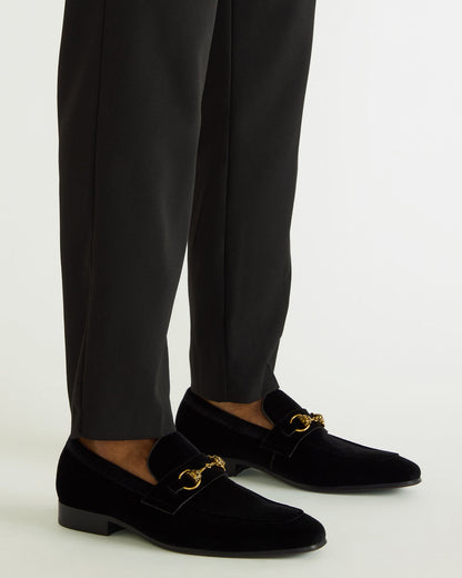 Steve Madden JAKIRO Black Velvet Slip-On Dress Men's Loafer