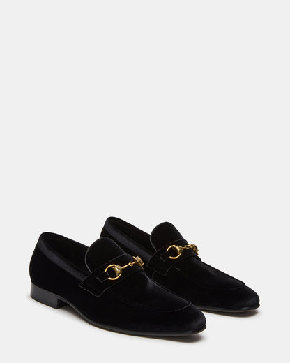 Steve Madden JAKIRO Black Velvet Slip-On Dress Men's Loafer