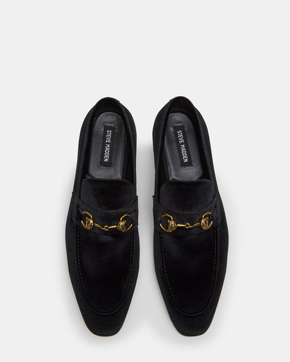 Steve Madden JAKIRO Black Velvet Slip-On Dress Men's Loafer
