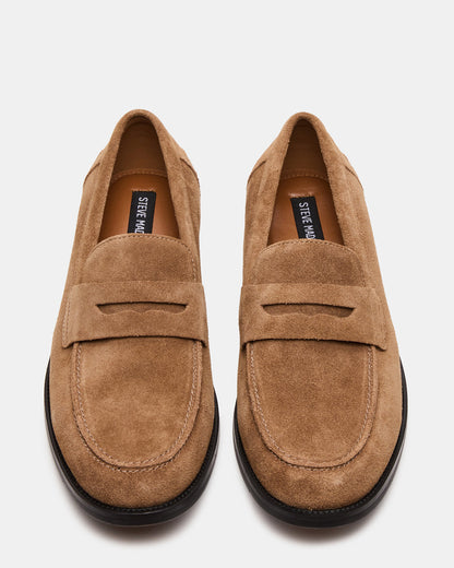 Steve Madden NATAN Taupe Suede Slip-On Dress Men's Loafer