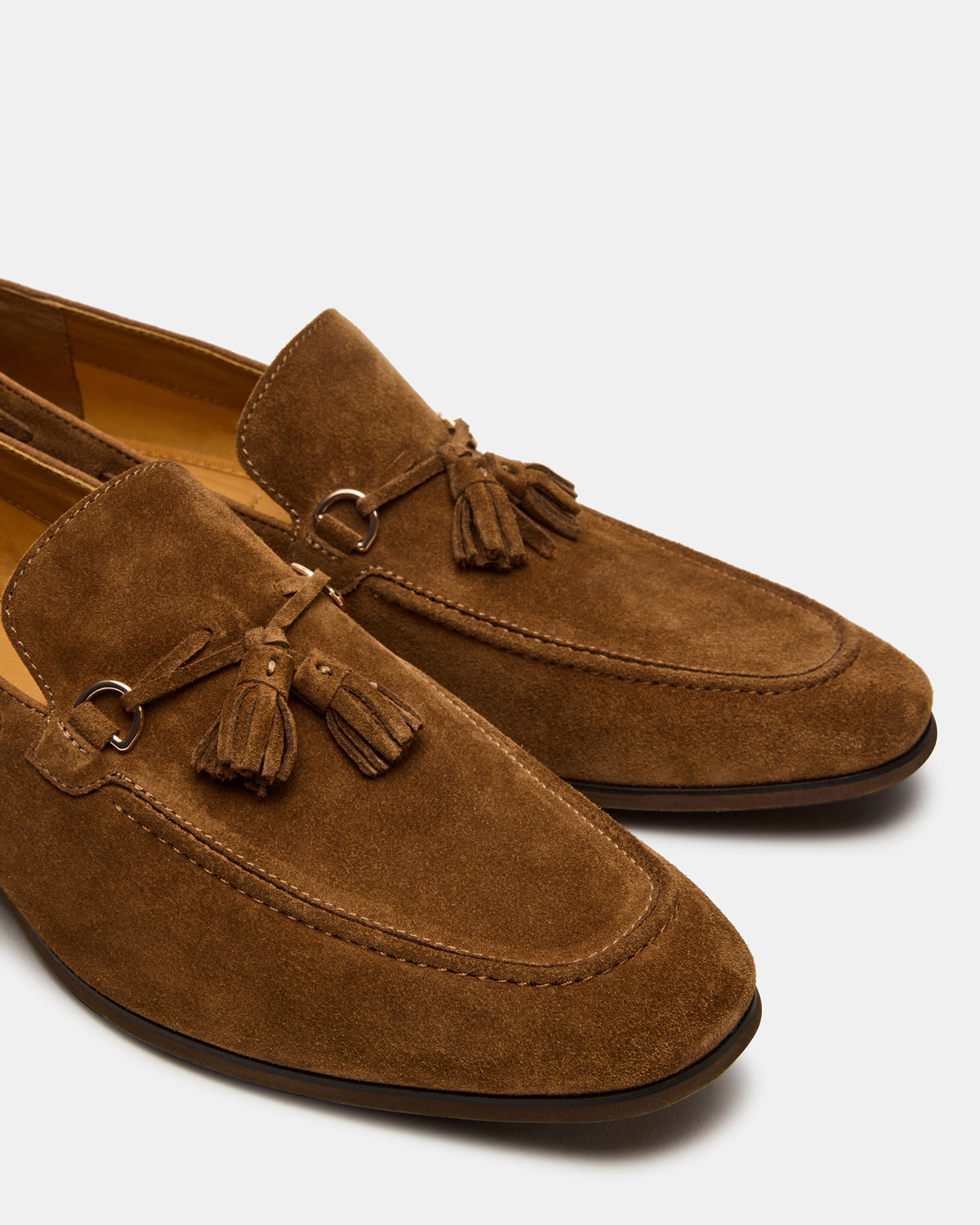 Steve Madden LOGAN Cognac Suede Tassel Slip-On Men's Loafer