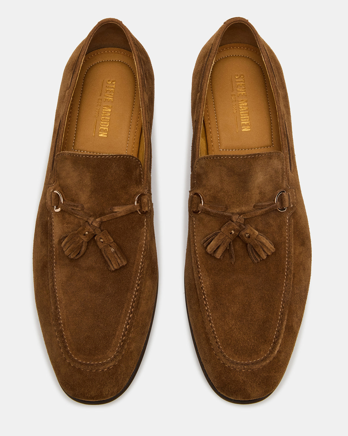 Steve Madden LOGAN Cognac Suede Tassel Slip-On Men's Loafer