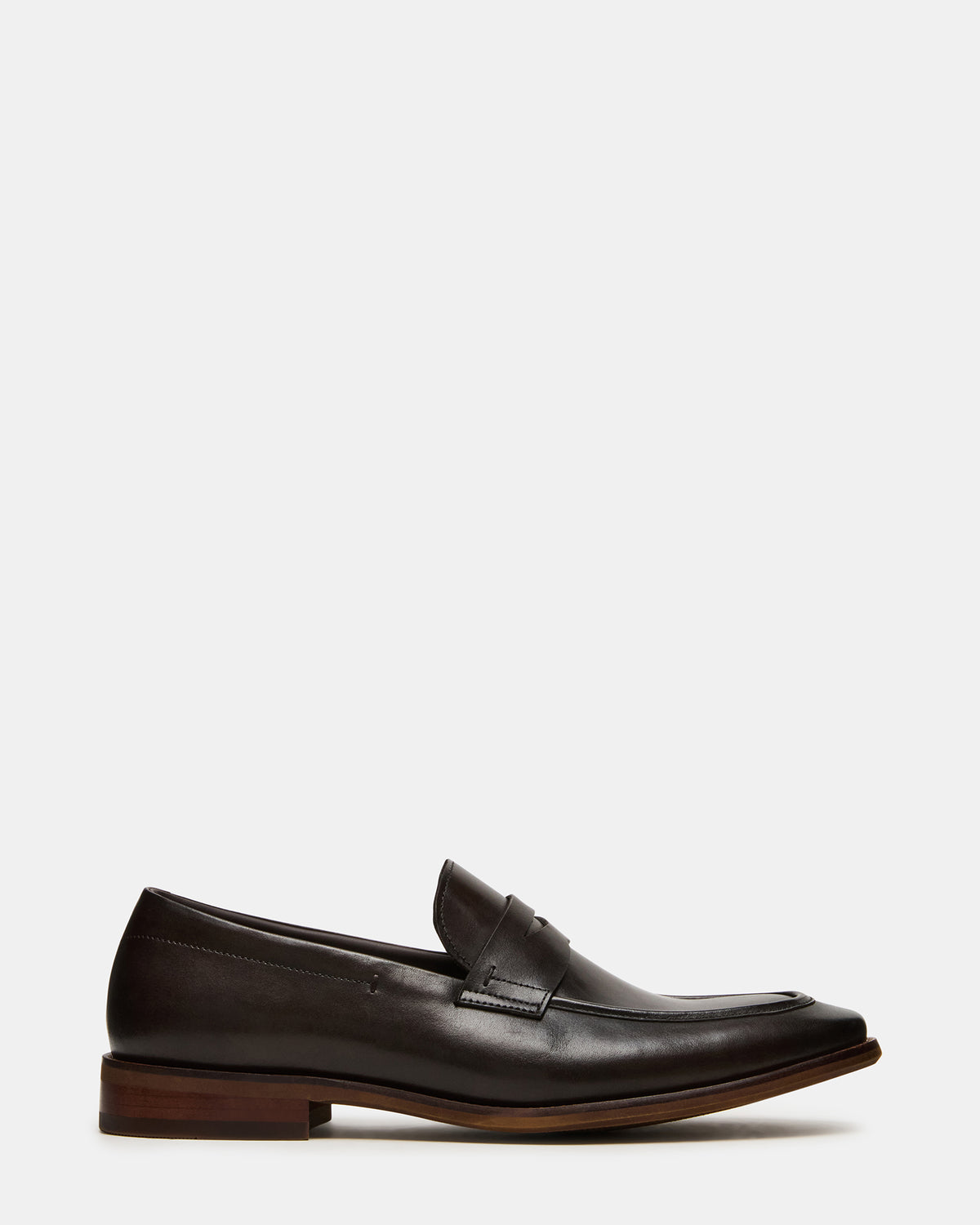 Steve Madden LIGHTNING Brown Leather Round-Toe Slip-On Men's Loafer