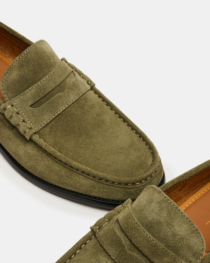 Steve Madden HUCKLE Green Suede Slip-On Men's Loafer