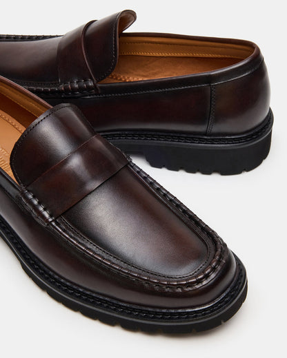 Steve Madden BRODIE Brown Slip-On Lug Men's Loafer