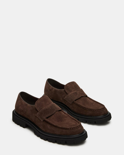 Steve Madden RADKIN Brown Suede Slip-On Dress Men's Loafer