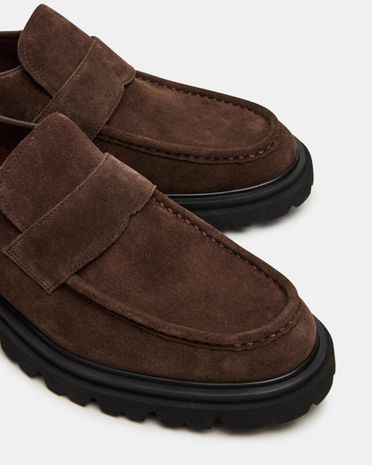 Steve Madden RADKIN Brown Suede Slip-On Dress Men's Loafer