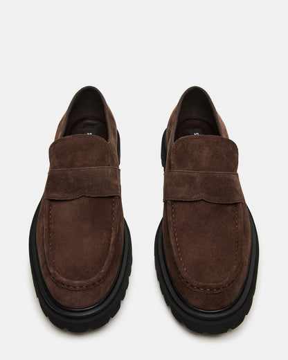 Steve Madden RADKIN Brown Suede Slip-On Dress Men's Loafer