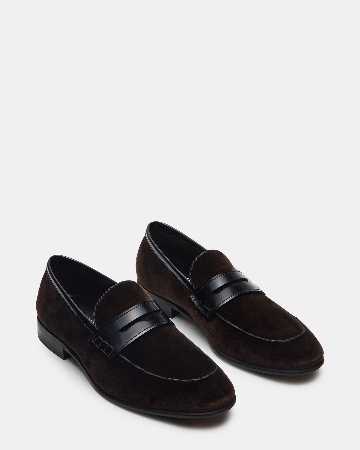 Steve Madden YARDLY Brown Velvet Slip-On Men's Dress Loafer